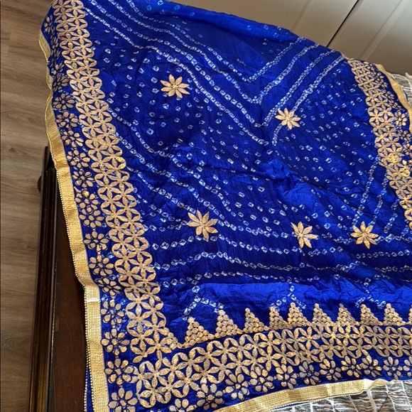Blue chunri gotta work dupatta - Picture 1 of 5